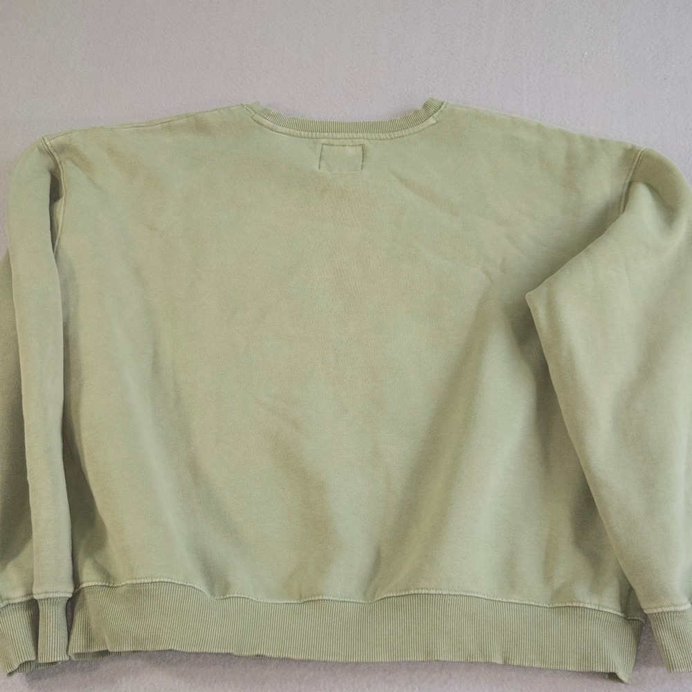 Lazy Sunday Weekend Sweatshirt Womens Medium Green Embroidered Crewneck Pullover - Picture 3 of 6